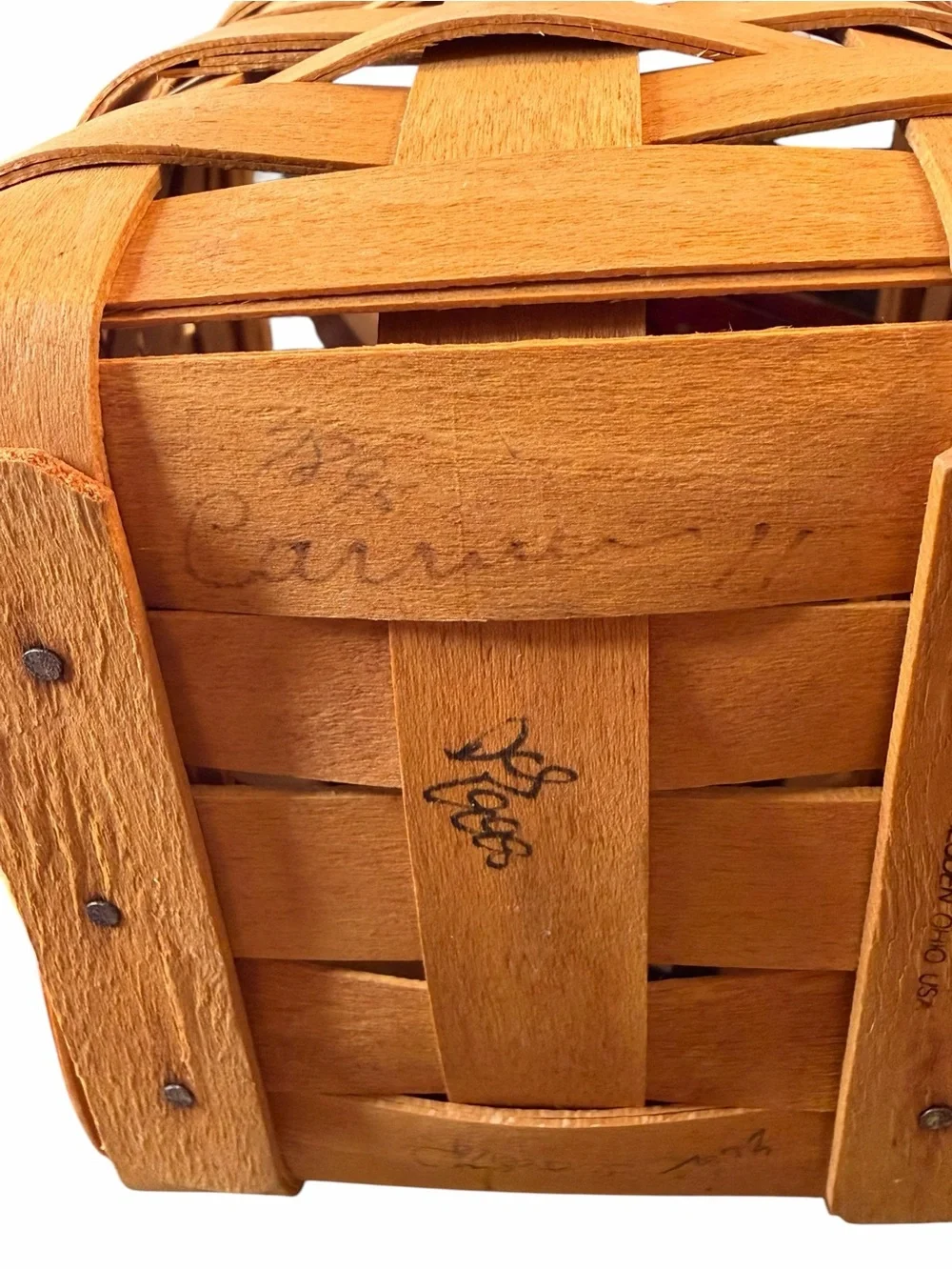 Longaberger Small Utensil Basket Caddy Wood Divider Handwoven USA